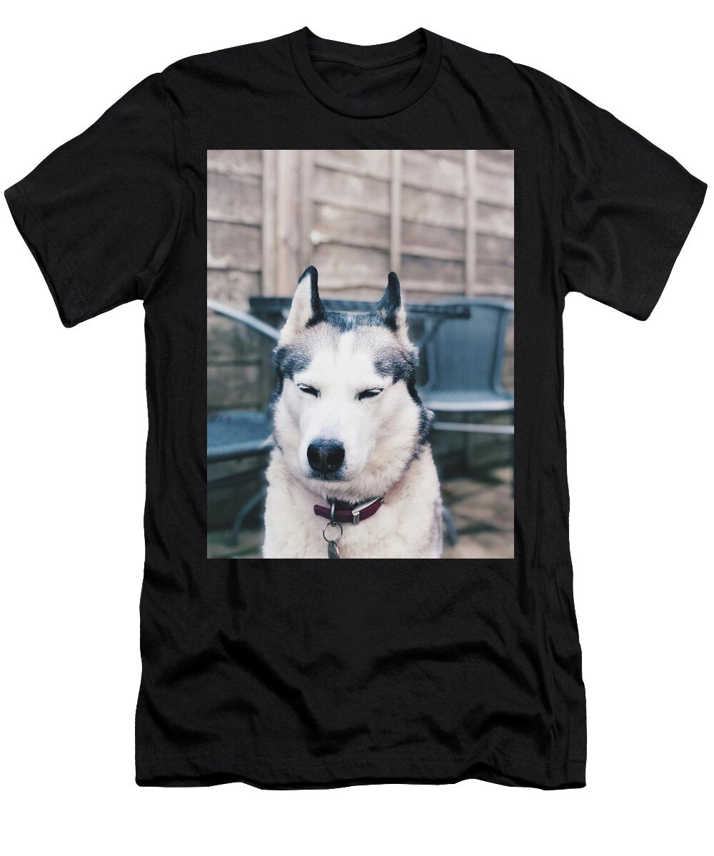 Siberian Husky Relaxing Outdoors Jeramy Hinfelaar T-Shirt