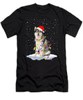 Siberian Husky Santa Christmas Tree Lights Snow Dog Mom Xmas Premium Th T-Shirt