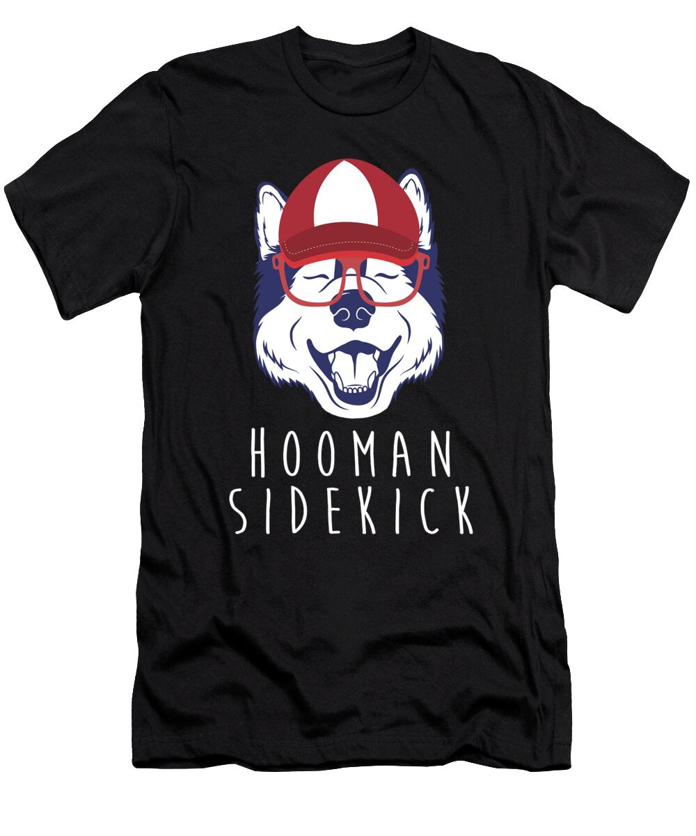 Siberian Husky Sidekick Hipster Dog Owner Pet Gift Thomas Larch T-Shirt