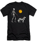 Siberian Husky Skeleton Dog Walking Halloween Natalie Lidford T-Shirt