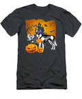 Siberian Husky Skeleton Halloween Happy Pumpkin Lauren Launtum T-Shirt