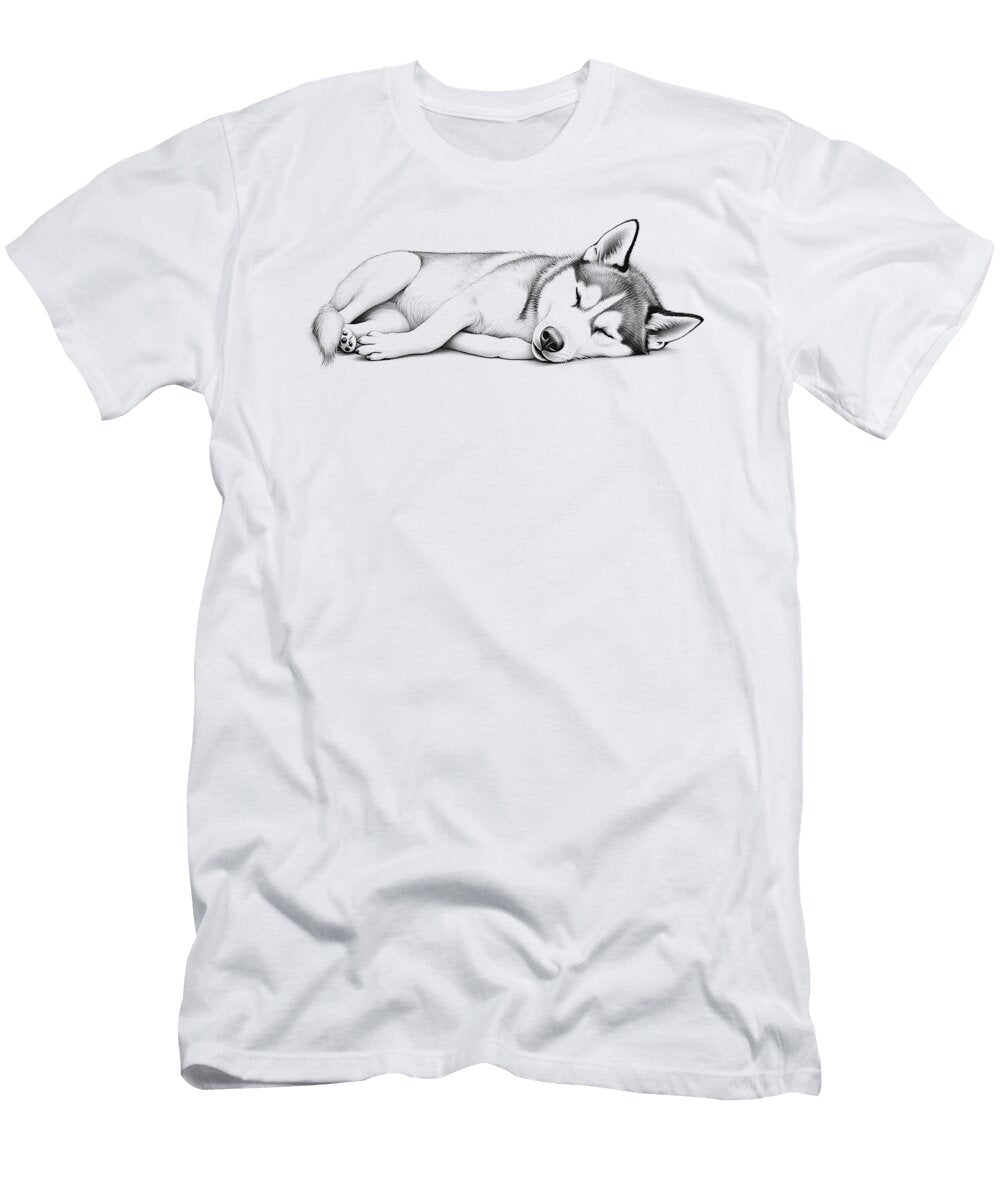 Siberian Husky Sleeping Dog Design Idea Studi Alex T-Shirt
