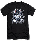 Siberian Husky Tearing Out Ripping Through Clothes Torn Cloth Job T-Shirt