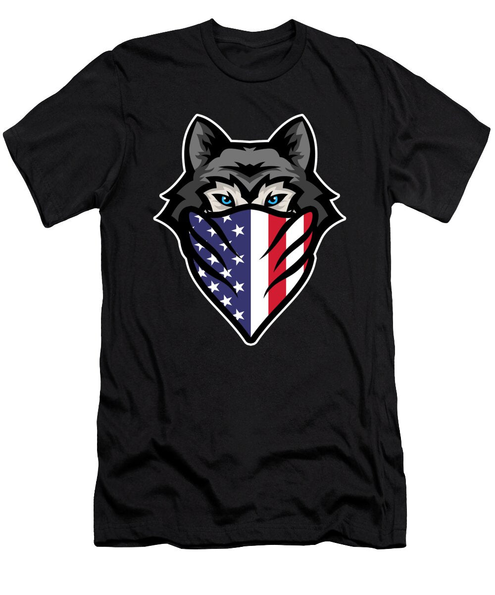 Siberian Husky US America Flag Wolf Dog Owner Pet Gift Thomas Larch T-Shirt