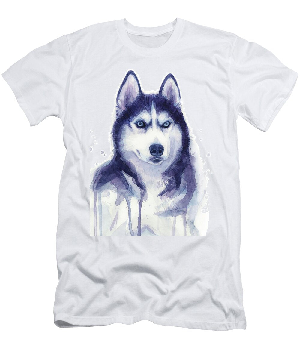 Siberian Husky Watercolor Olga Shvartsur T-Shirt