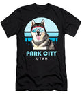 Siberian Husky Winter Ski Park City Utah Dog Natalie Lidford T-Shirt