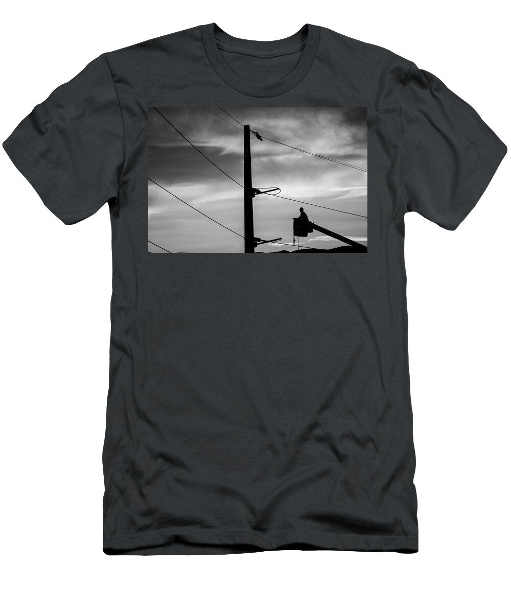 Silhouette of a Lineman John Bartelt T-Shirt