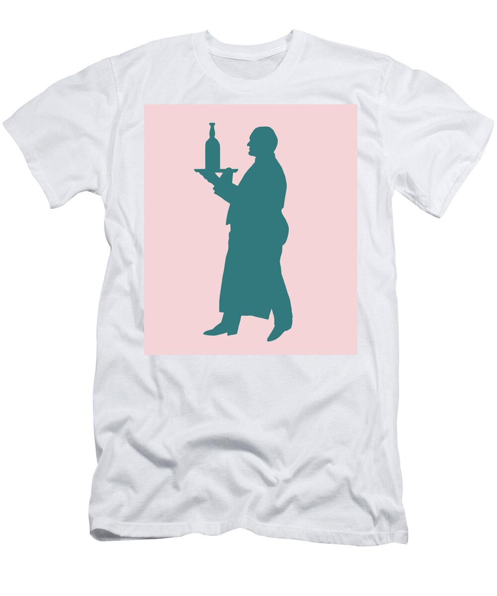 Silhouette of a Server Carry a Tray Csa Images T-Shirt