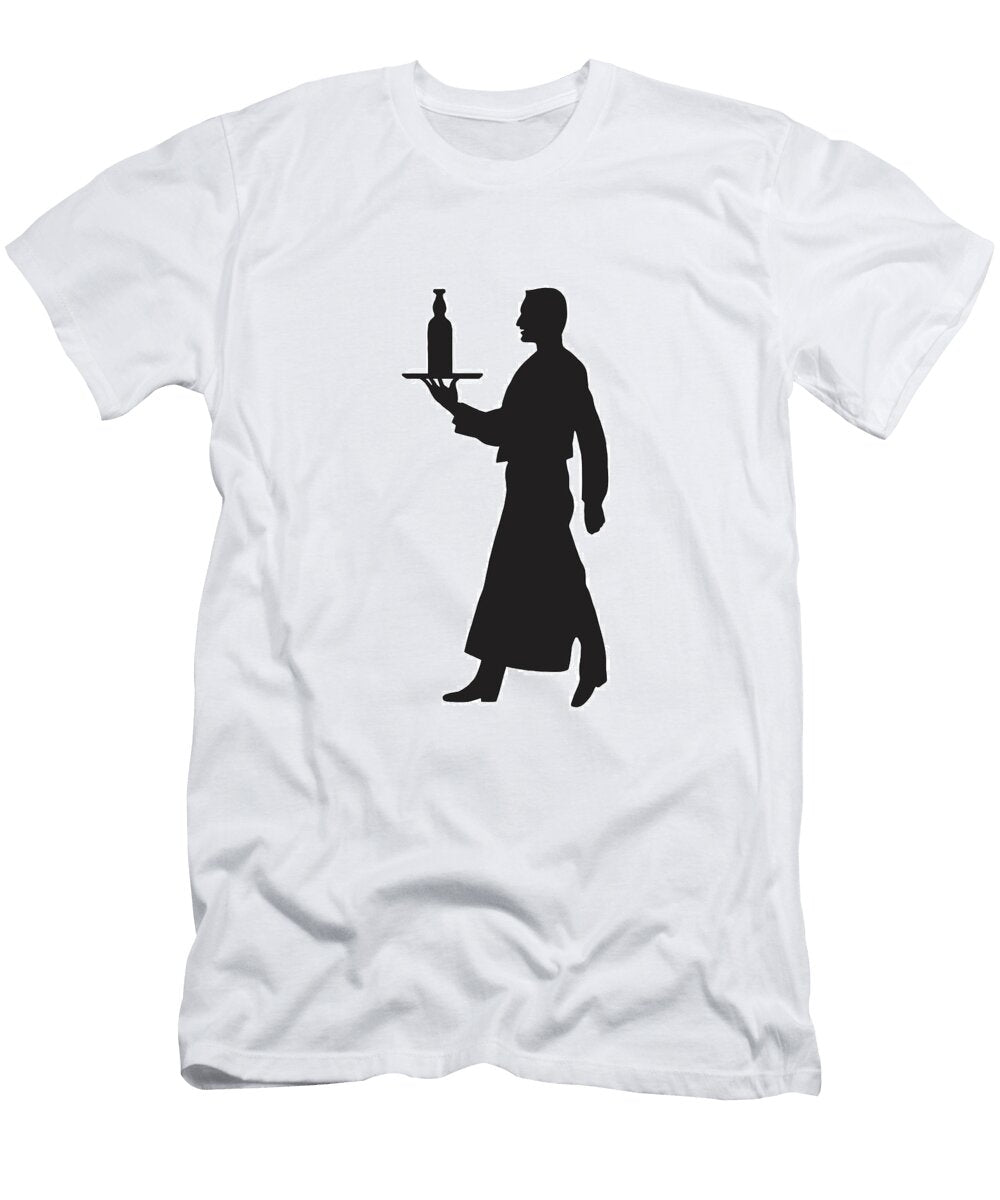 Silhouette of a Server Carrying a Tray Csa Images T-Shirt
