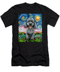 Silver Poodle Cute Puppy Gray Starry Night Dog Zyneu Gangd T-Shirt