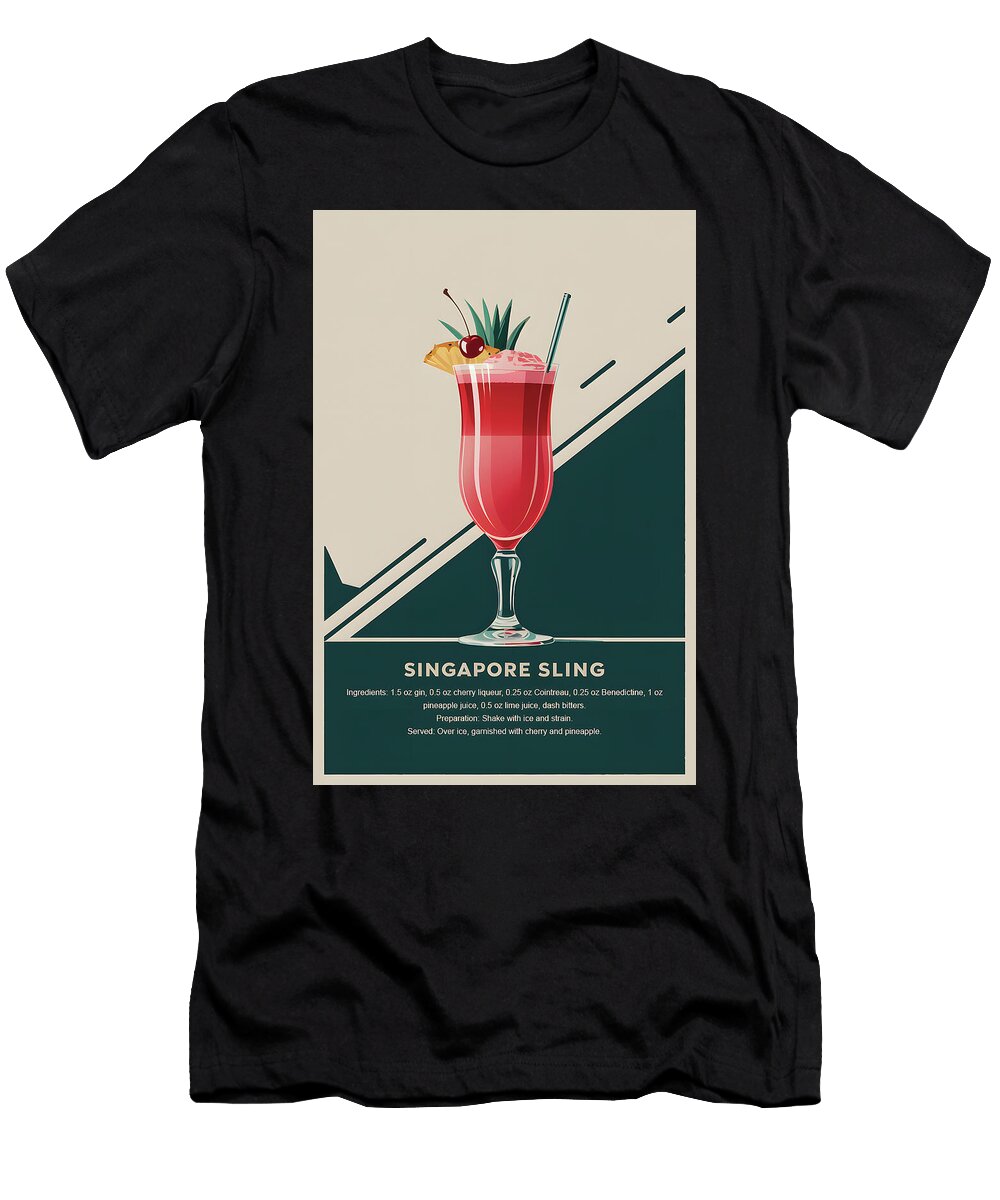 Singapore Sling Cocktail Dale Kincaid T-Shirt