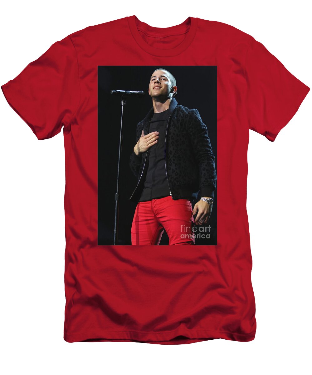 Singer Nick Jonas Front Row Photographs T-Shirt