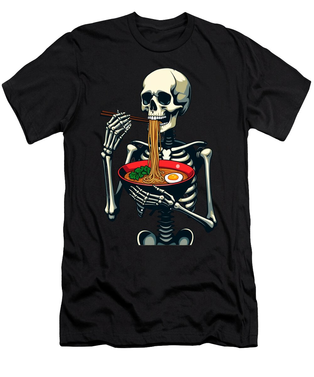 Skeleton Eats Ramen Joanna Redesiuk T-Shirt
