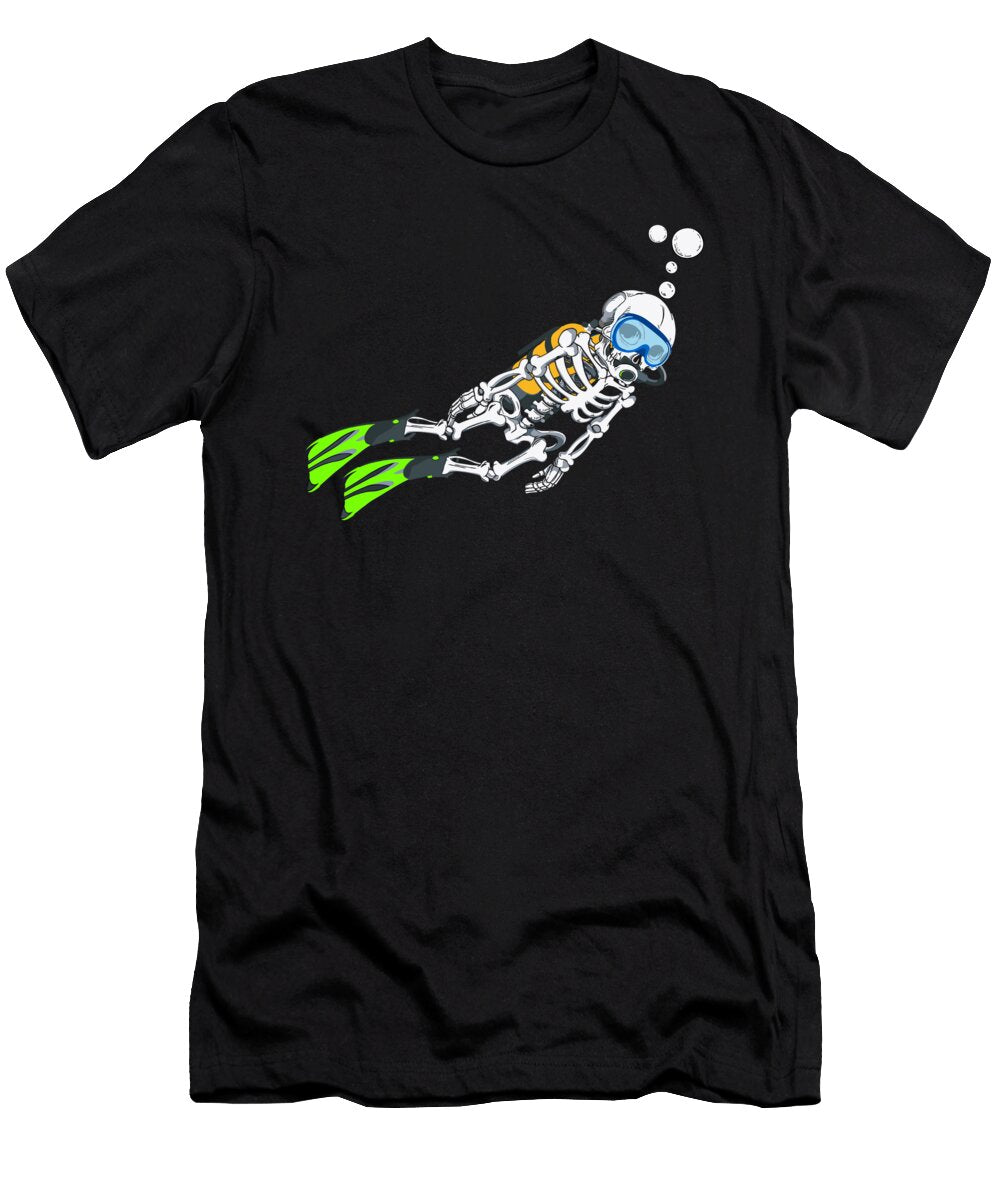 Skeleton Scuba Diving Halloween Diver 1 T-Shirt