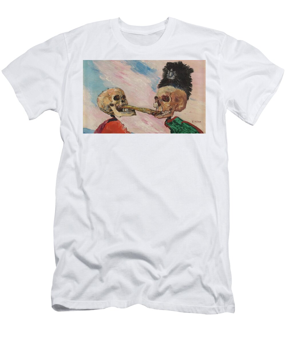 Skeletons Fighting Over a Pickled Herring By James Ensor Mango Art T-Shirt