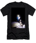 Skier with Husky Dog At Night Lolo Robin Carleton T-Shirt