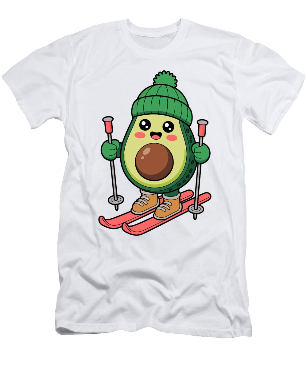 Skiing Avocado Character Joanna Redesiuk T-Shirt