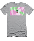 Skull Art Green Hair Red Face Bow Tie Pink Backdrop Matcha Coffe T-Shirt