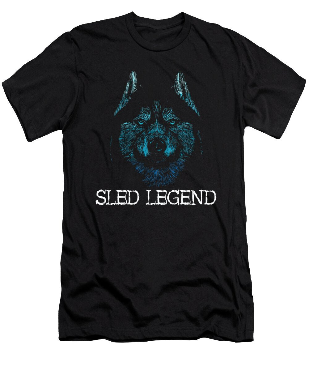 Sled Dog Husky Dog Sled Legend Alaska Winter Yah Lishr T-Shirt