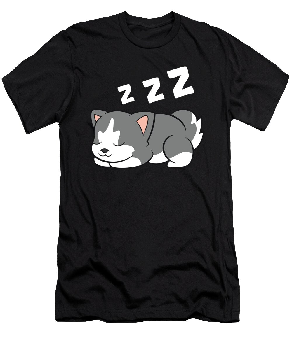 Sleeping Husky Dog Husky Pajama Cute Siberian Husky Eq Designs T-Shirt