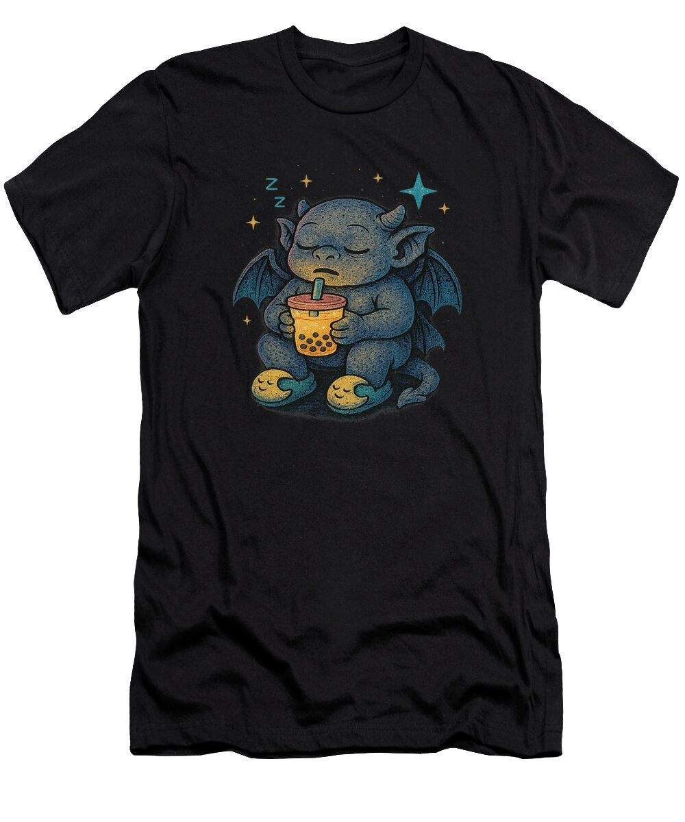 Sleeping Kawaii Baby Gargoyle with Boba Bubble Coami Tacti T-Shirt