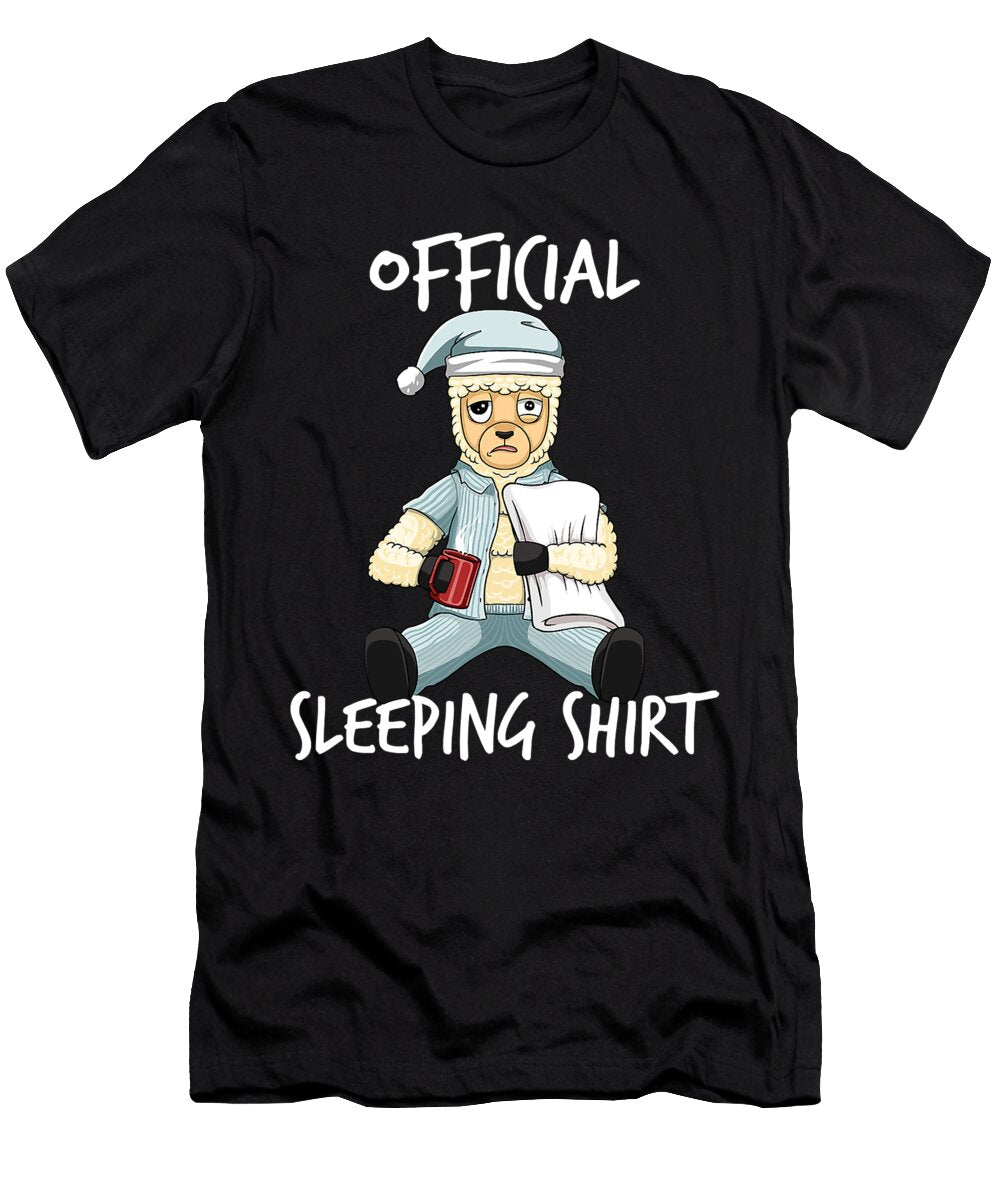 Sleepy Llama Tired with Coffee Official Alpaca Sleeping Grover Mcclure T-Shirt