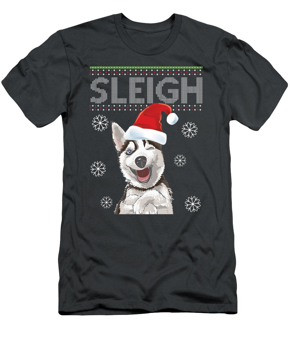 Sleigh All Day Husky Dog Funny Christmas Kajetan Derya T-Shirt