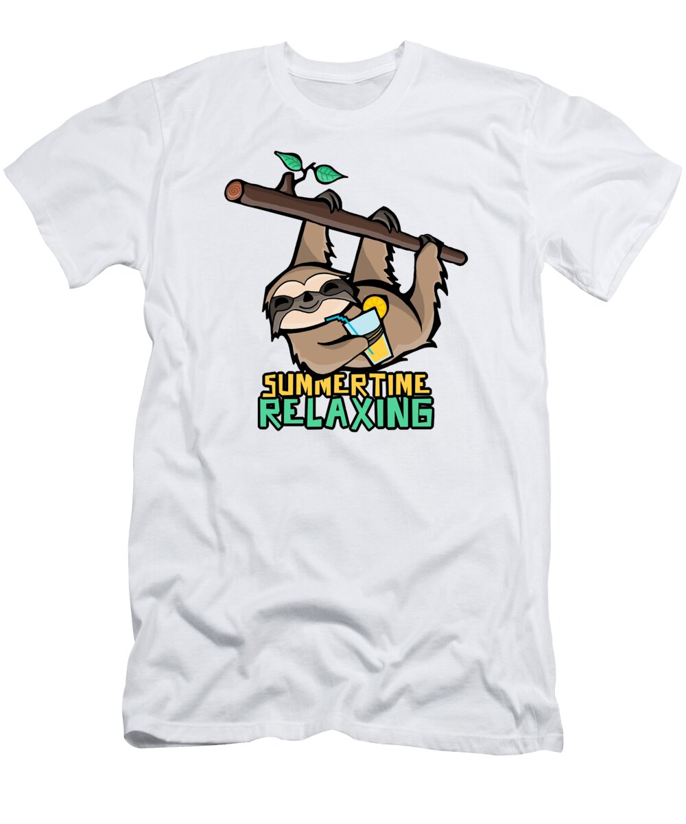Sloth Summertime Relaxing Dopeyart Design T-Shirt