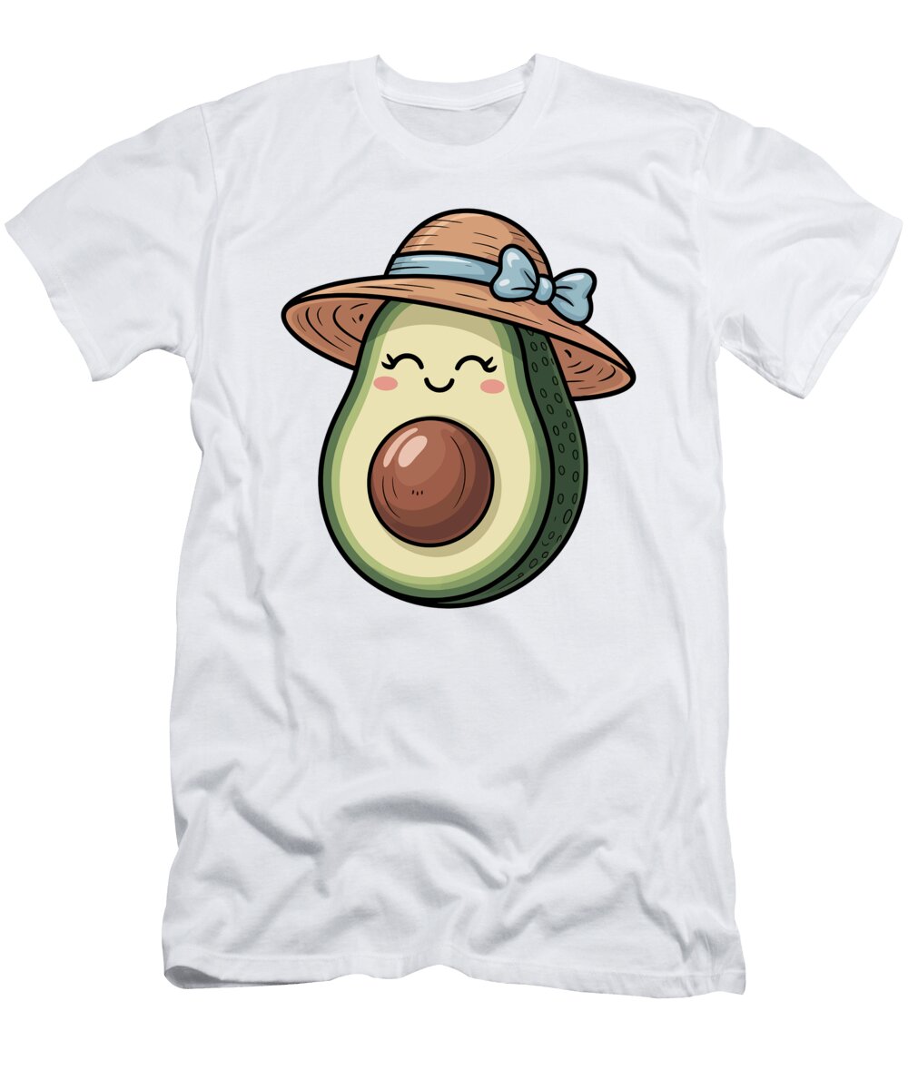 Smiling Avocado Wearing a Hat Joanna Redesiuk T-Shirt