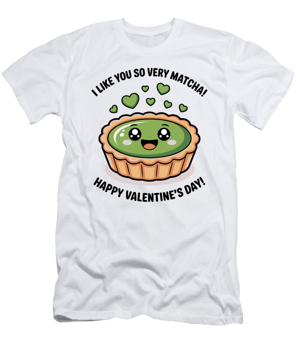 Smiling Matcha Tart with Hearts Joanna Redesiuk T-Shirt