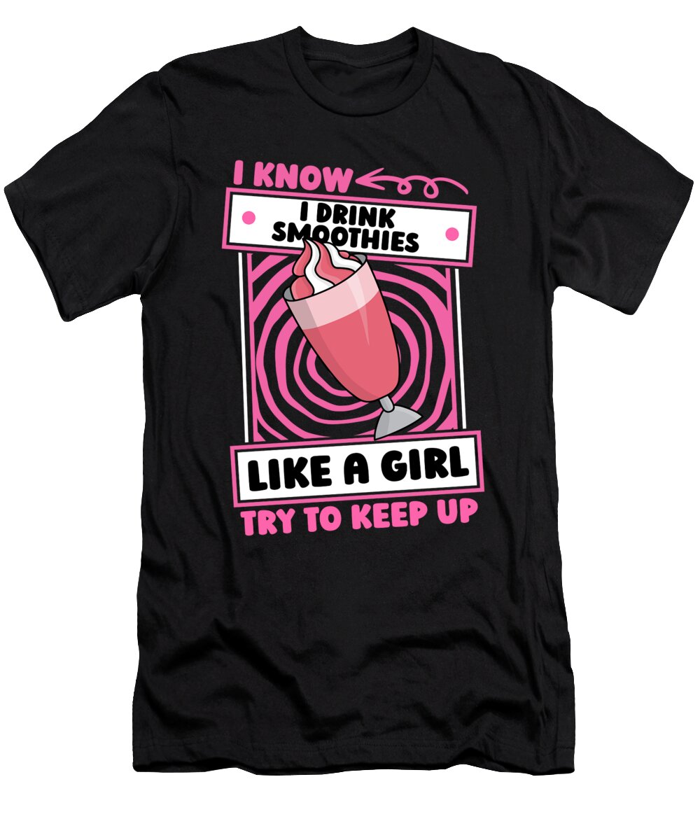 Smoothie Girl Drink Fruit Shake Smoothie Crazy Squirrel T-Shirt