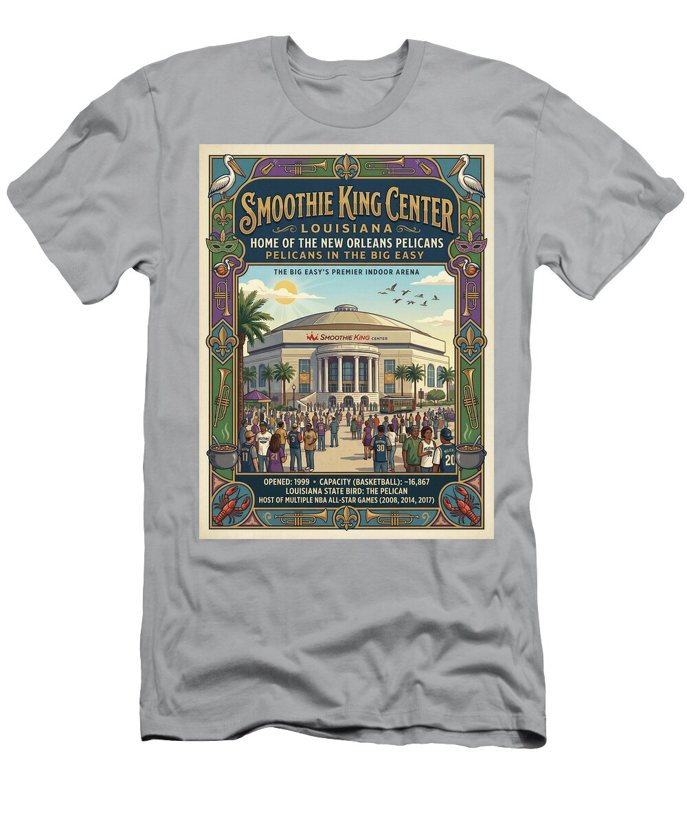 Smoothie King Center Events Iconic Vintage Travel Poster Sampadart Gallery T-Shirt