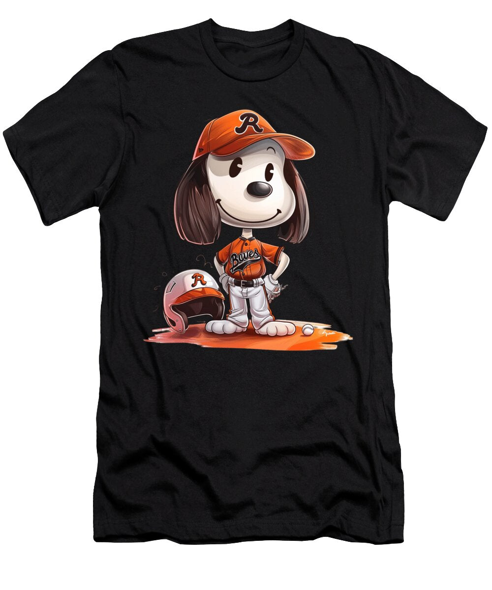 Snoopy Vs Atlanta Braves Brown Buddy Battle Mizorey T-Shirt