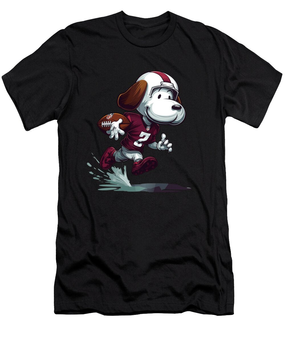 Snoopy Vs Miami Marlins Logo Animated Adventure Meets MLB Rush T-Shirt