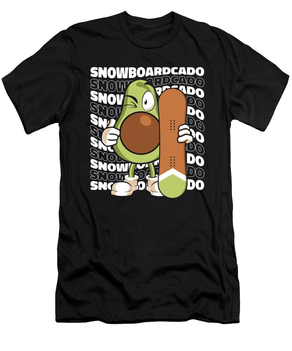 Snowboard Avocado Snowboarding Winter Sports Snowboarder Crazy Squirrel T-Shirt