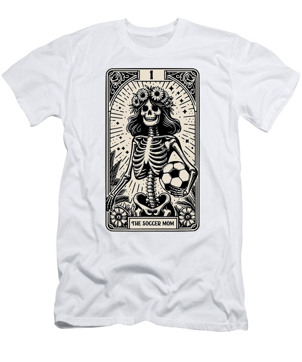 Soccer Mom Skeleton Tarot Card Vintage Halloween Studi Alex T-Shirt