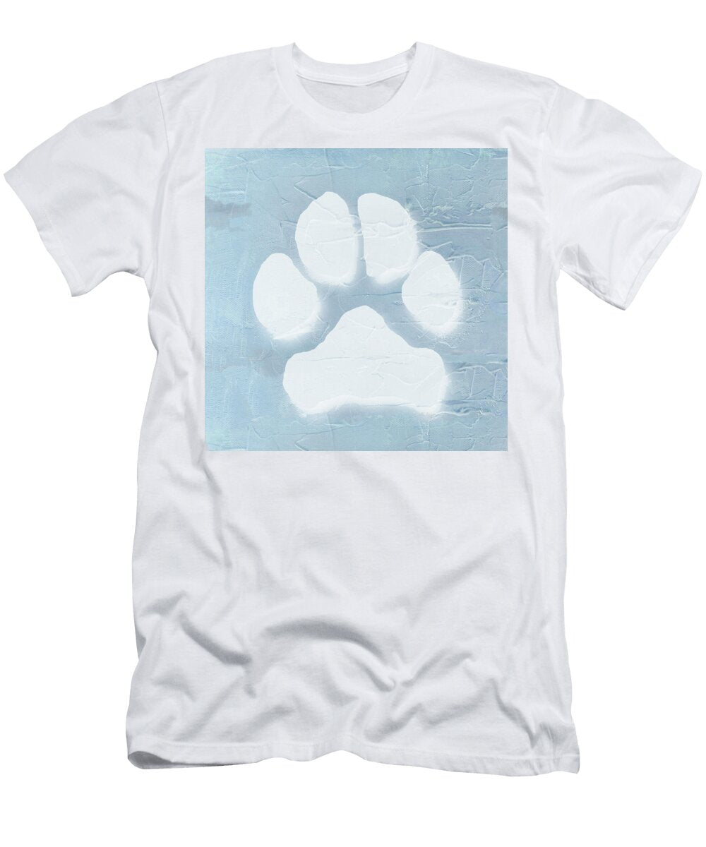 Soft Blue Dog Paw Sharon Cummings T-Shirt