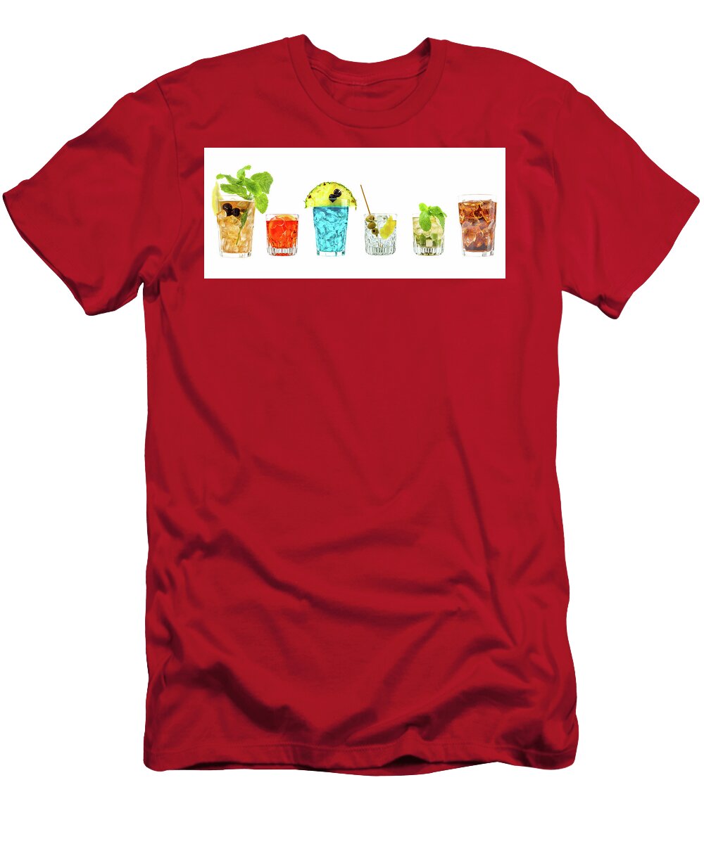 Some Cocktails on White Background Cocktails T-Shirt