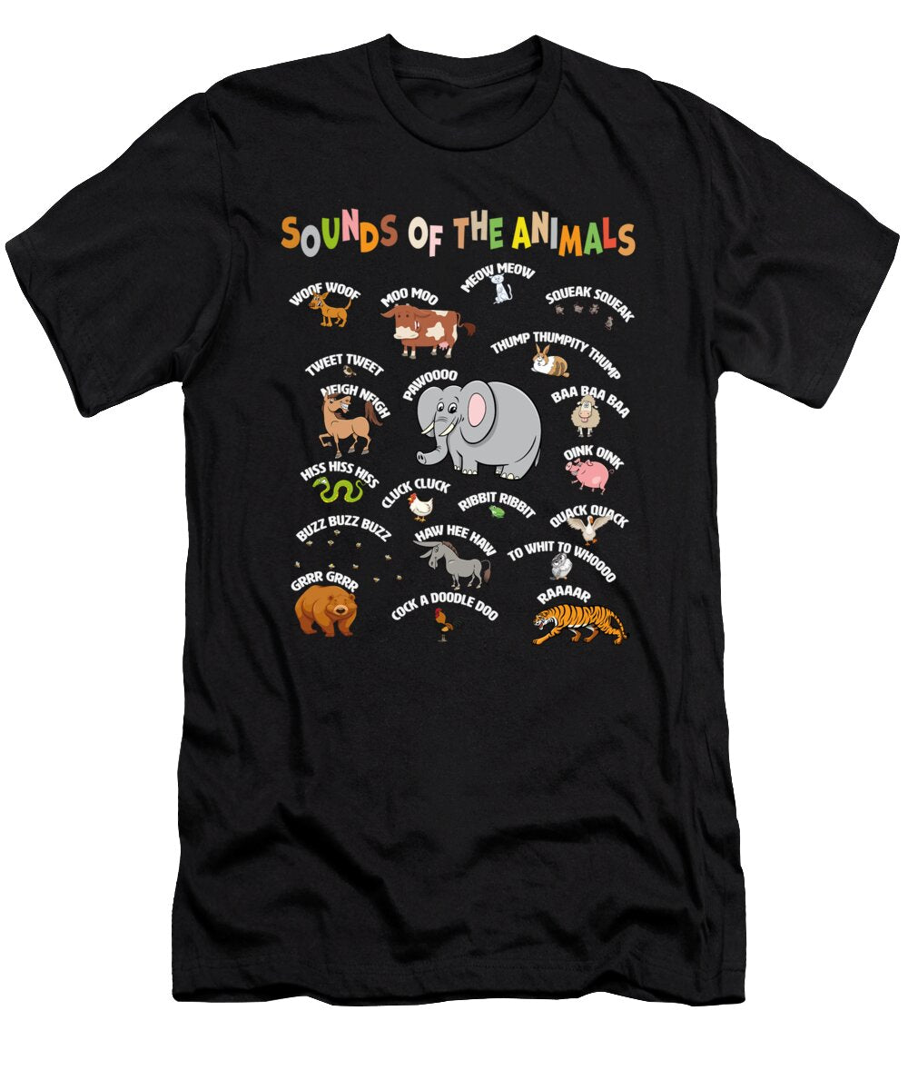 Sounds of the Animals Onomatopoeia Onomatopoesie Toms Store T-Shirt