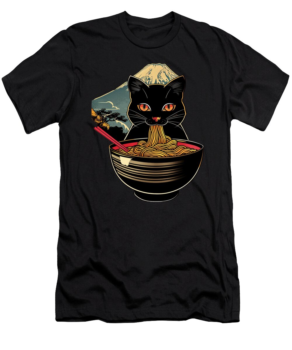 Soup and Paws a Cat Ramen Tale Dnt Prints Art T-Shirt