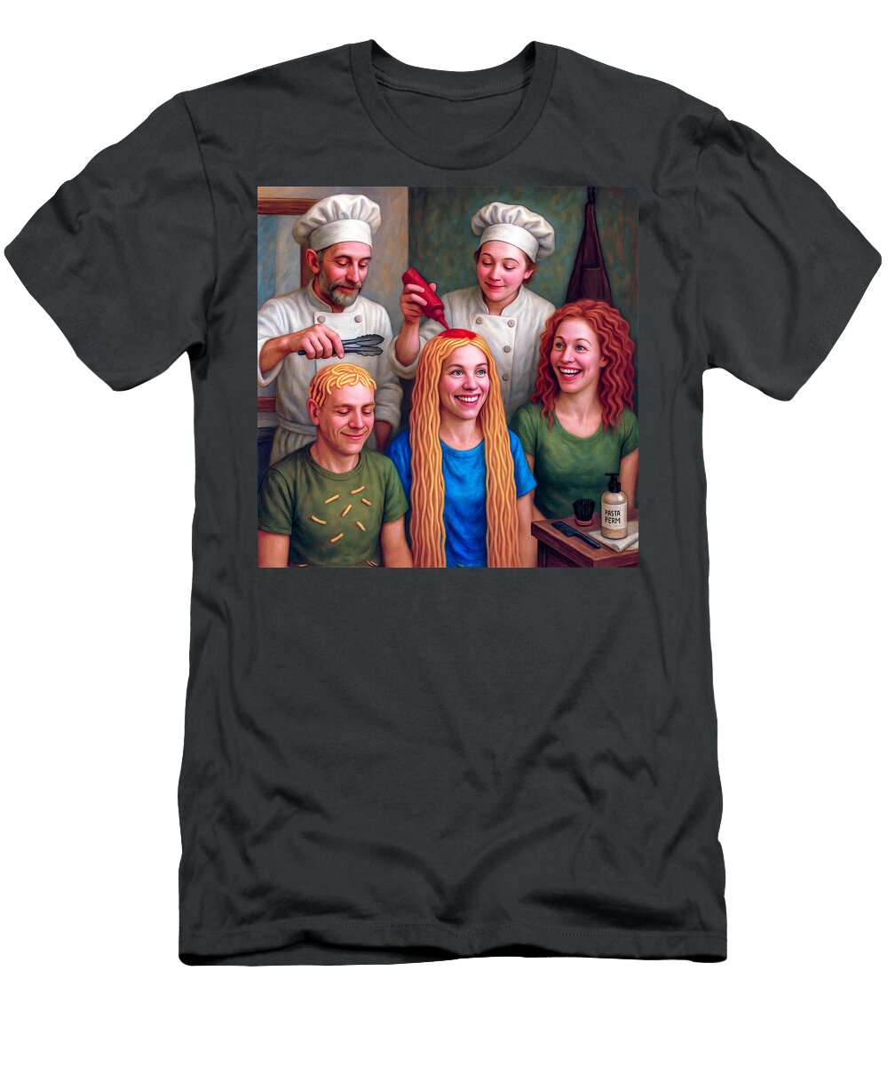 Spaghetti Hair Salon Leeann Piermont Camut T-Shirt