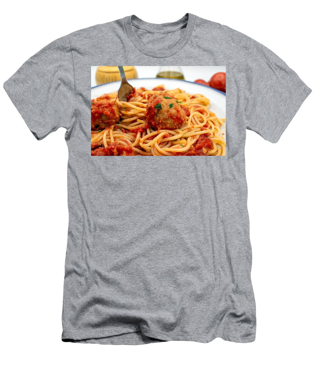 Spaghetti Pasta and Meatballs with Tomato Sauce Piatto Food T-Shirt