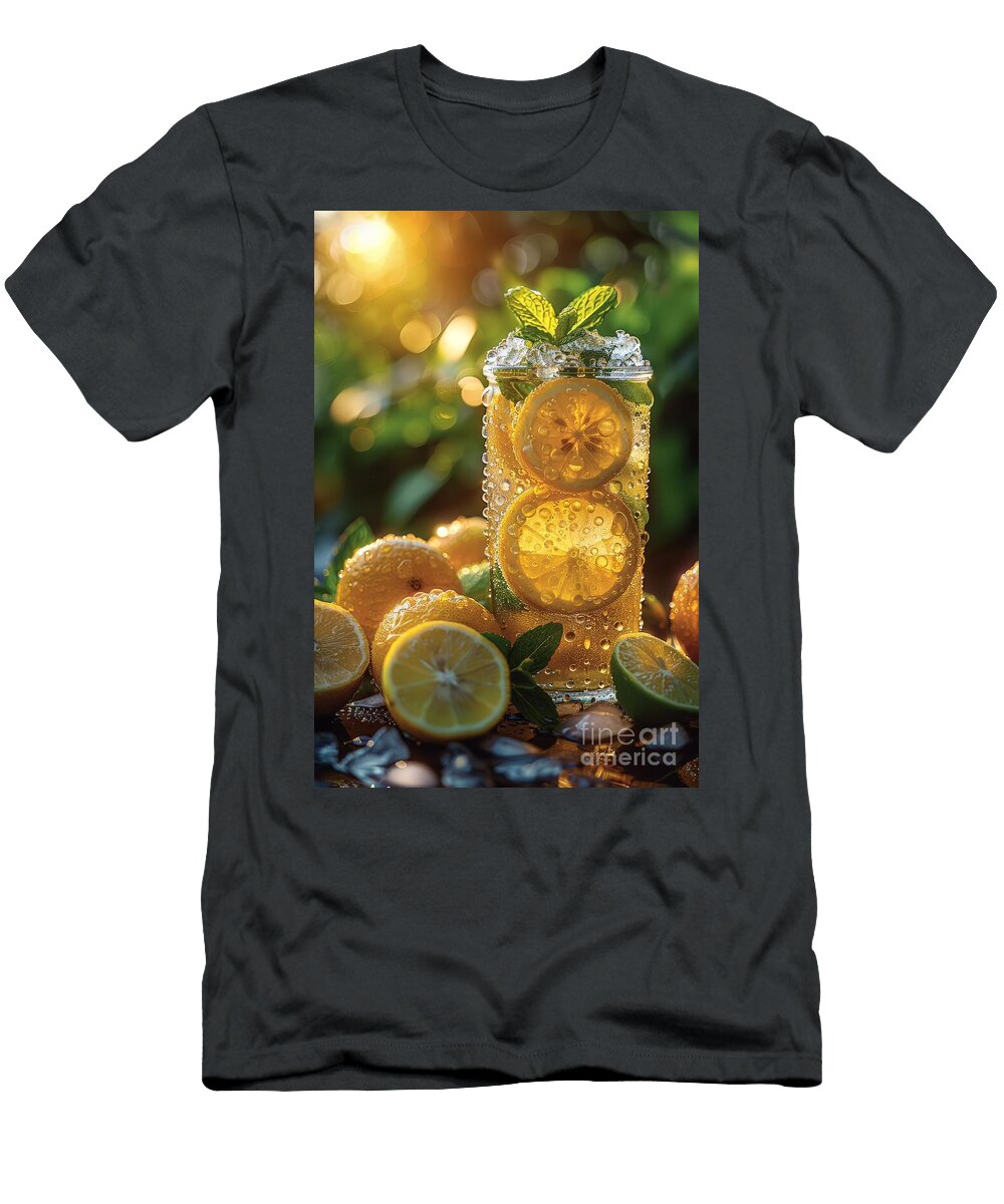 Sparkling Lemonade in Jar with Lemon Slices and Mint Michal Bednarek T-Shirt