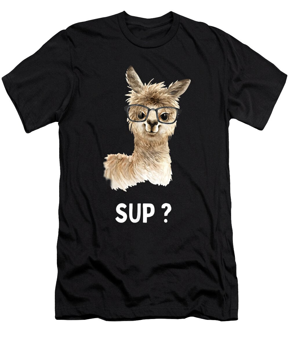 Sparkling Llama with Glasses Funny Saying Alpaca Gift for Birthday Ezone Prints T-Shirt