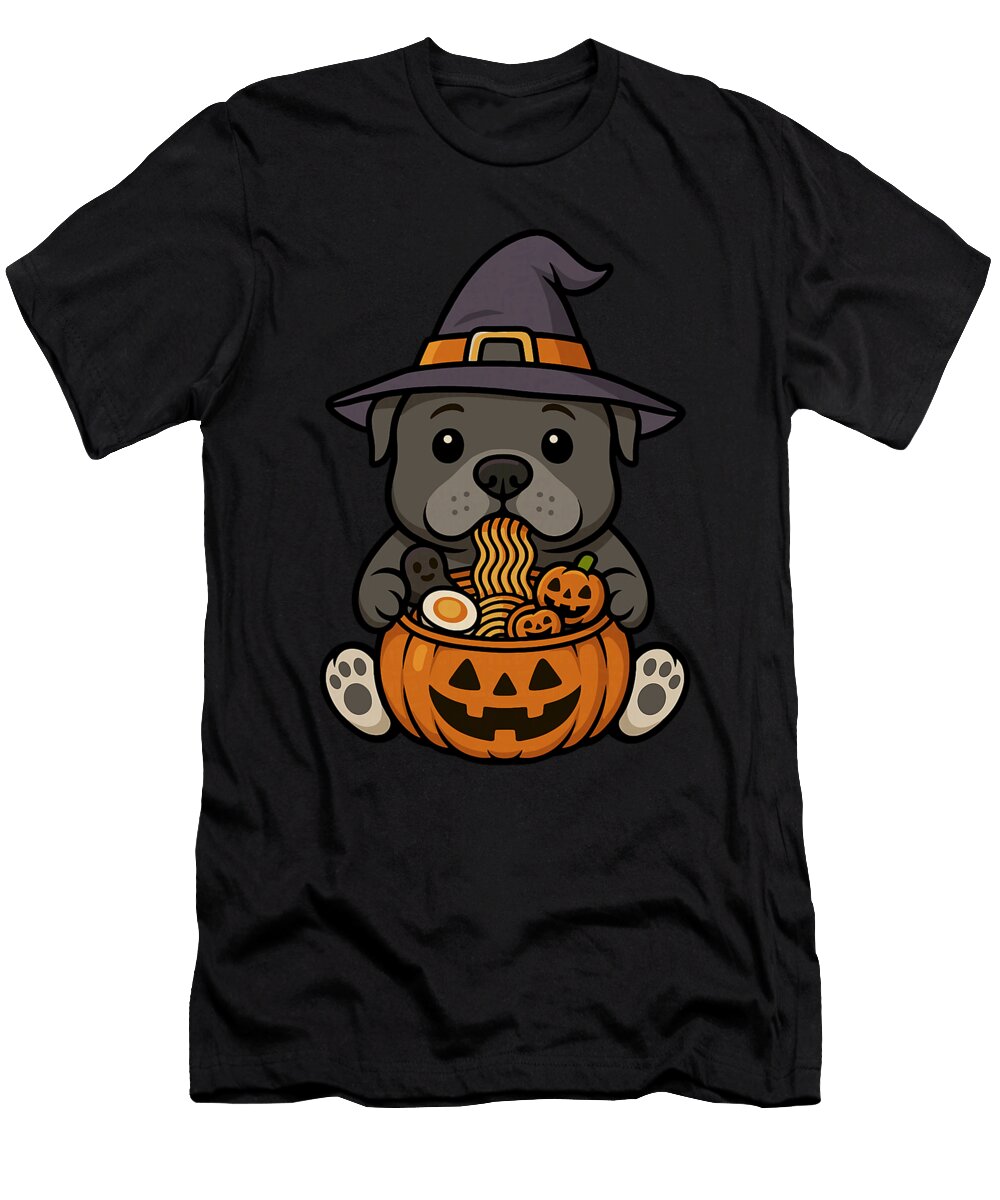 Spooky Pit Bull Pumpkin Japanese Ramen Noodles Zyneu Gangd T-Shirt