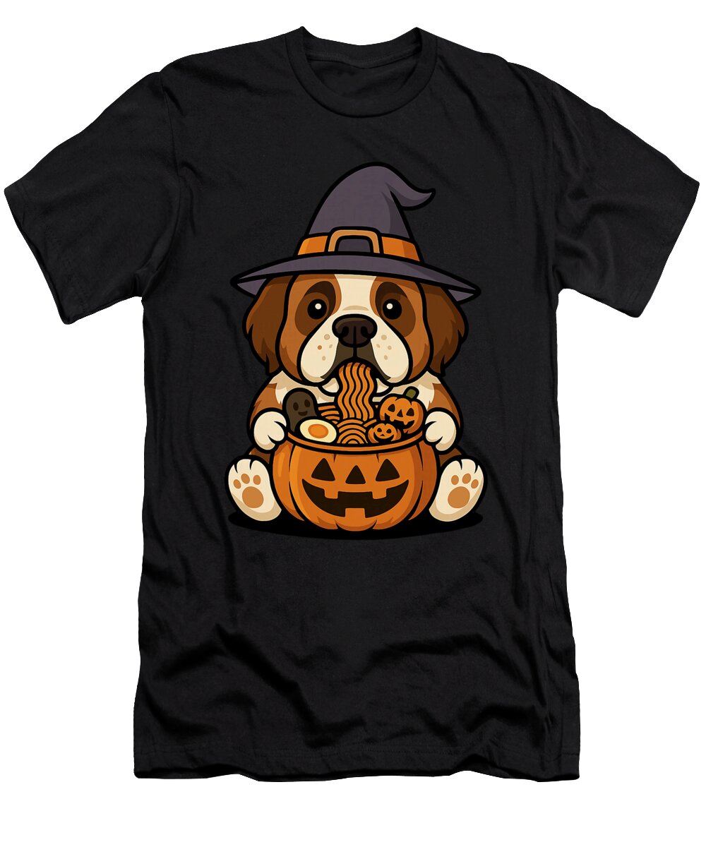 Spooky Saint Bernard Pumpkin Japanese Ramen Zyneu Gangd T-Shirt