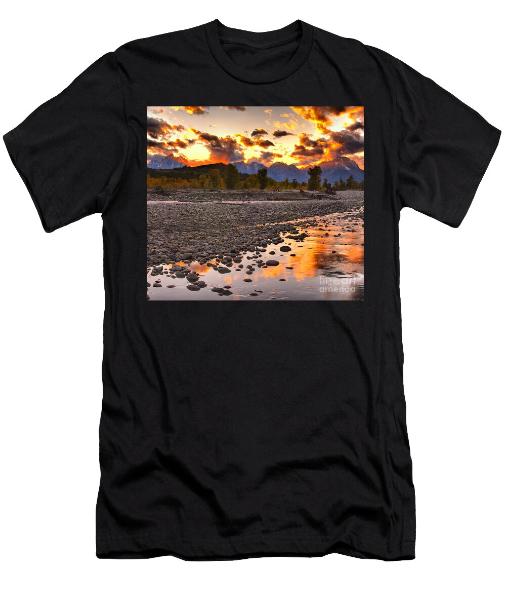 Spread Creek Fire on the Tetons Adam Jewell T-Shirt
