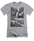 Spring At Troll Falls Black and White Adam Jewell T-Shirt