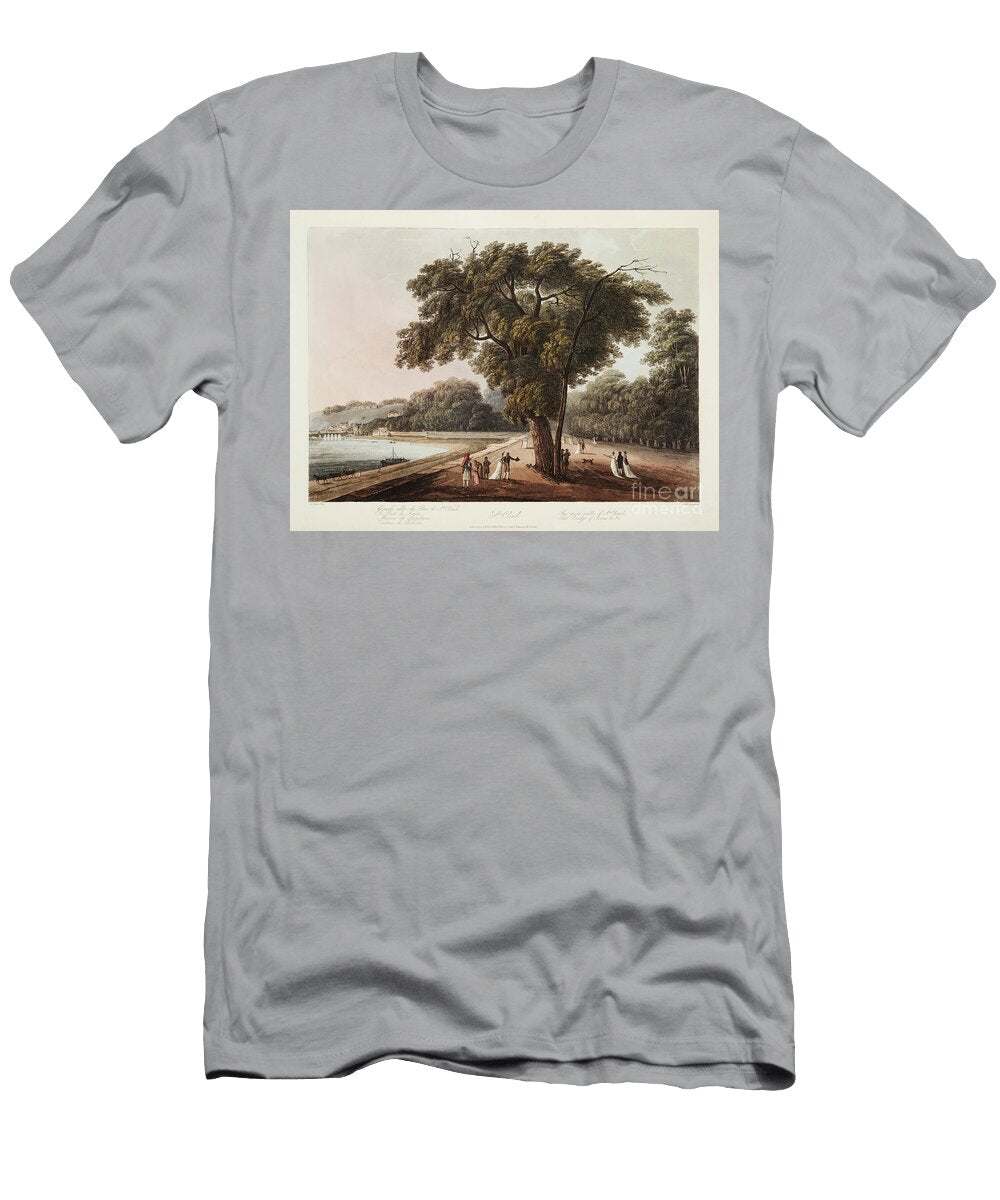 St Cloud the Great Walk of St Cloud the Bridge of Sevres Etc Etc John Claude Nattes T-Shirt