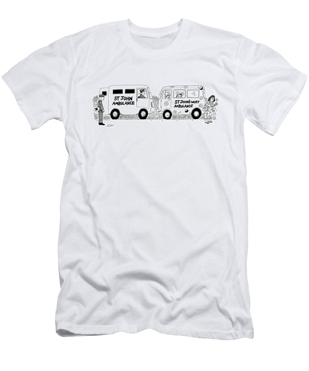 St Johns Wort Ambulance Hippy Ambulance Gerard Whyman T-Shirt